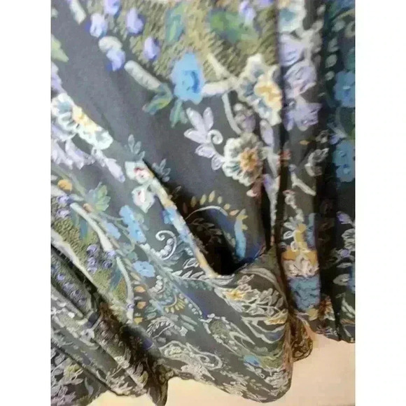 Free People Dress Size S Rain Shine Mini Tunic Boho Floral Paisley Oversized - Picture 10 of 16